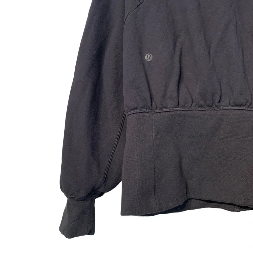 Lululemon Hugged Waist Zip Hoodie Black Cropped Jacket Size 8 - Picture 7 of 16